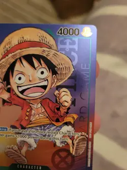 Monkey D Luffy P-037 1st Anniversary Tournament STAMP Promo Holo One Piece Card - Image 4