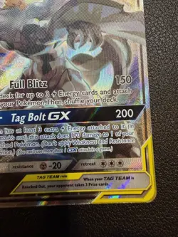 Pokemon Card - Pikachu And Zekrom GX promo SM168 Black Star Full Art Holo LP - Image 3