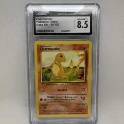 CGC 8.5 Charmander 1999 Base Set 46/102 Pokemon Card - Image 1