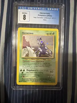 Pokemon TCG Heracross Neo Genesis Holo Card 6/111 Unlimited Rare - Image 1