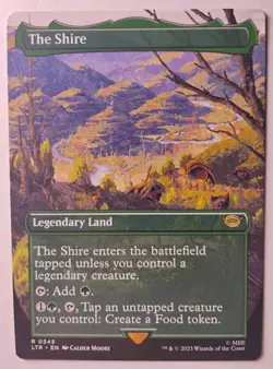 Borderless The Shire MTG, The Lord of the Rings: Tales of Middle-earth, Rare, LP - Image 1