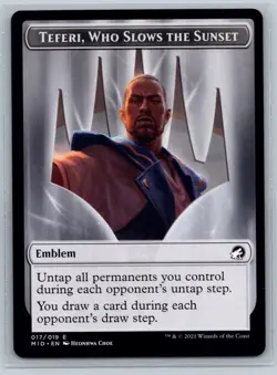 MTG Innistrad: Midnight Hunt #017 Teferi, Who Slows the Sunset Token Emblem - Image 1