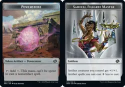 x4 Powerstone Token // Emblem - Saheeli, Filigree Master Double-Sided Token - Fo - Image 1