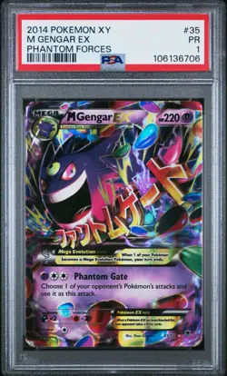 PSA 1 POKEMON TCG 2014 M GENGAR EX 35/119 PHANTOM FORCES FULL ART HOLO - Image 1