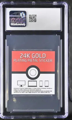 (set of 2) 2023 Pokemon 24k Gold Plated Stickers Raichu & Pikachu CGC 9 (Korean) - Image 2