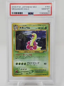 2000 Pokemon Japanese Neo Meganium PSA 10 - Image 1
