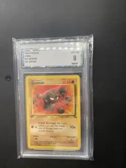 Pokemon TCG Geodude Fossil 47 Regular 1st Edition Common CGA 8 - Image 1