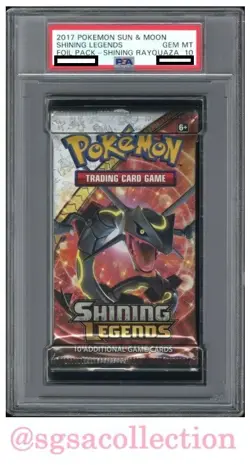 PSA 10 2017 Pokemon Sun & Moon Shining Legends Booster Pack Rayquaza Art - Image 1