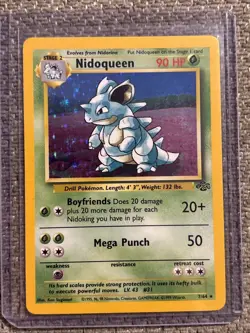 Pokemon TCG Nidoqueen Holo Rare Unlimited Jungle 07/64 LP - Image 1