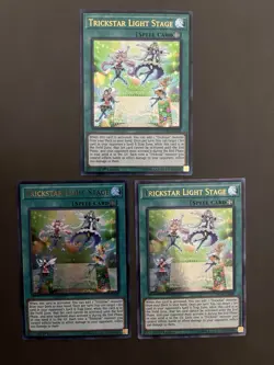 3x Trickstar Light Stage - Ultra Rare - NM - 1st Ed - YUGIOH - Image 1