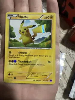 Pokemon Pikachu TCG Black White Holo Card 115/114 Secret Rare LP - Image 1