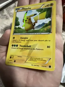 Pokemon Pikachu TCG Black White Holo Card 115/114 Secret Rare LP - Image 3