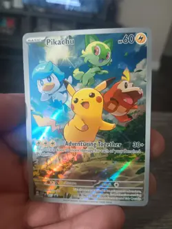 2023 Pikachu 27 SVP Promo Pokemon Paldea Evolved English NM Full Art Holo - Image 1