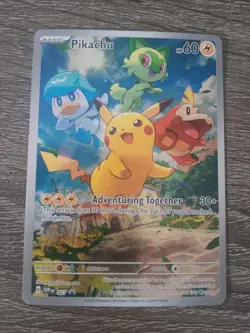 2023 Pikachu 27 SVP Promo Pokemon Paldea Evolved English NM Full Art Holo - Image 3