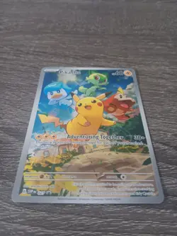 2023 Pikachu 27 SVP Promo Pokemon Paldea Evolved English NM Full Art Holo - Image 4