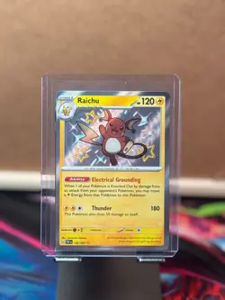 Pokemon TCG Raichu Scarlet & Violet Paldean Fates Holo Shiny Rare Card 132/091 - Image 1