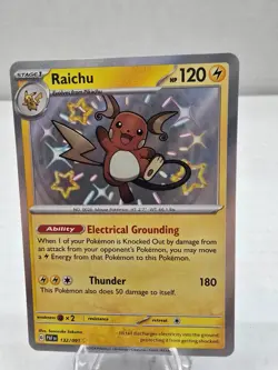 Pokemon TCG Raichu Scarlet & Violet Paldean Fates Holo Shiny Rare Card 132/091 - Image 1