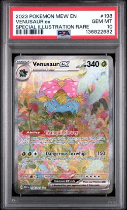 2023 POKEMON MEW EN-151 SPECIAL ILLUSTRATION RARE #198 VENUSAUR EX PSA 10 - Image 1