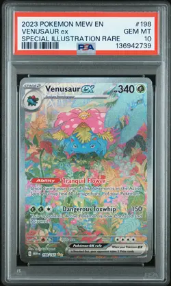 2023 POKEMON MEW EN-151 SPECIAL ILLUSTRATION RARE #198 VENUSAUR EX PSA 10 - Image 1