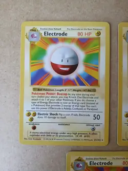 Pokemon TCG Electrode 21/102 Shadowless 3x Card Lot LP Condition - Image 2