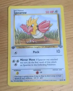 Pokemon TCG Jungle Spearow Card 62/64 Regular Common 1st Edition MP - Image 1