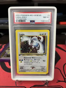 2000 Neo Genesis Lugia Holo 1st Edition PSA 8 Very Clean Card - Image 1