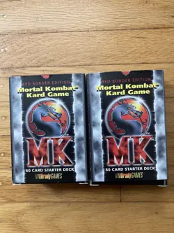Mortal Kombat Kard Game Red Border Brady 1992 120+ Cards 2 starter box decks ccg - Image 1