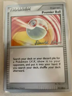 Premier Ball #91/100 Pokemon Card - 2009 World Championships Ed - NM - Image 1