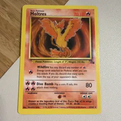 Moltres 27/62 Rare Fossil Pokemon Card - Image 1