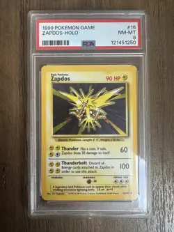 1999 Pokemon Game. Base Set Zapdos Holo - PSA 8 NM/M New Cert 16/102 - Image 2