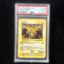 1999 Pokemon Game Zapdos Holo PSA 8 Shadowless Mint 16/102 Unlimited Base Set 16 - Image 1