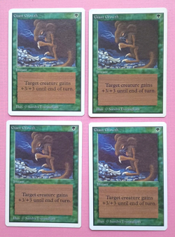 Magic the Gathering Unlimited GIANT GROWTH x 4 LP/EX C 1993 Vintage PLAYSET! - Image 1