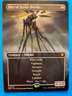 MTG 1x BORDERLESS Sire of Seven Deaths 292 Foundations Magic the Gathering x1 NM - Image 1