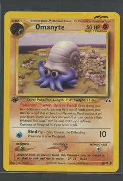 Omanyte 1. Edition | Neo Discovery 60/75 | Pokemon Karte Englisch Near Mint 2001 - Image 1