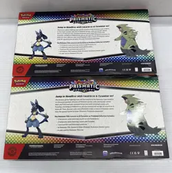LOT OF 2 Pokemon Prismatic Evolutions Lucario Ex Tyranitar Ex Premium Collection - Image 2