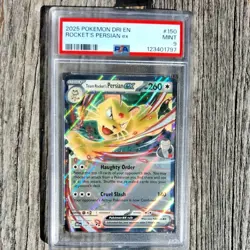 2025 POKEMON DRI EN-DESTINED RIVALS #150 TEAM ROCKET'S PERSIAN EX PSA 9 - Image 1