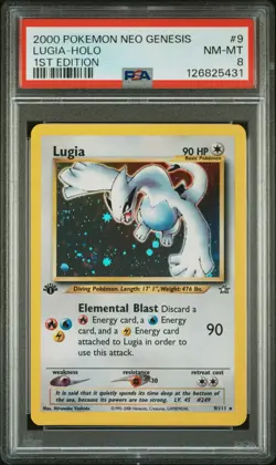 2000 POKEMON NEO GENESIS 1ST EDITION #9 LUGIA-HOLO 1ST EDITION PSA 8 - Image 1