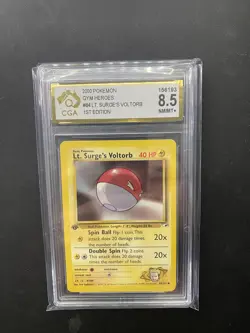 Lt. Surge's Voltorb 84/132 Gym Heroes - WOTC - 1st Edition - CGA 8.5 - Image 1