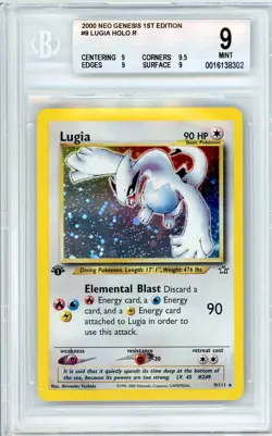 Pokemon Lugia #9 Neo Genesis 1st Edition BGS 9 Mint - Image 1