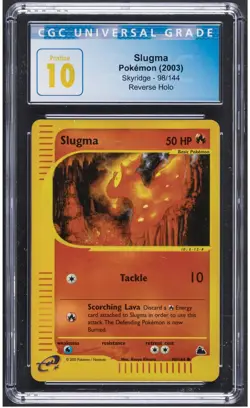 2003 Slugma Pokemon Skyridge 98/144 Reverse Holo CGC 10 - Image 1