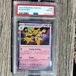2024 POKEMON TWM EN-TWILIGHT MASQUERADE #082 ALAKAZAM PSA 8 NM-MT - Image 1