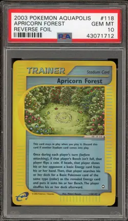 Pokemon Apricorn Forest Aquapolis Reverse Holo Rare #118 PSA 10 Gem Mint - Image 1