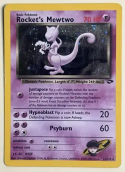 Pokemon TCG Rocket's Mewtwo 14/132 Gym Challenge Holo 2000 - Image 1