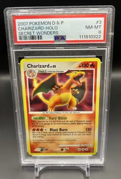 CHARIZARD 3/132 Secret Wonders PSA 8 HOLO BLEED Pokemon TCG NEW CERT SWIRL - Image 2