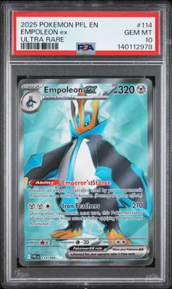 2025 POKEMON PFL EN-PHANTASMAL FLAMES ULTRA RARE #114 EMPOLEON EX PSA 10 - Image 1