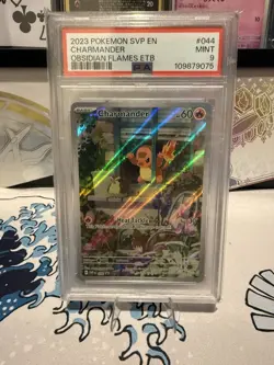 PSA 9 Charmander Illustration Rare Obsidian Flames Promo ETB SVP #044 Pokemon - Image 1