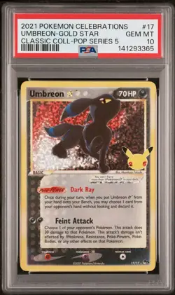 Pokemon PSA 10 Gold Star Umbreon #17 2021 Celebrations Classic Collection - Image 1