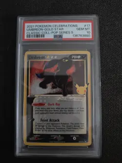 2021 POKEMON CELEBRATIONS CLASSIC COLLECTION #17 UMBREON-GOLD STAR PSA 10 - Image 1