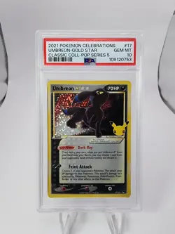 2021 POKEMON CELEBRATIONS CLASSIC COLLECTION #17 UMBREON-GOLD STAR PSA 10 - Image 1