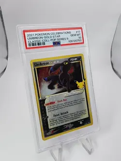 2021 POKEMON CELEBRATIONS CLASSIC COLLECTION #17 UMBREON-GOLD STAR PSA 10 - Image 2